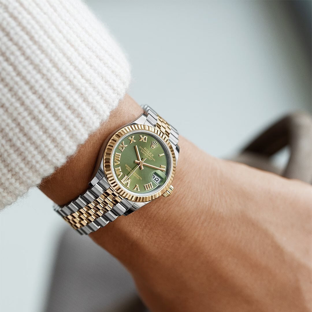 Rolex Datejust Green Roman Dial