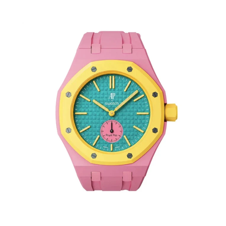 Swatch x AP Royal Pop Collection Tempomat Pink Conversion Kit Case & Strap