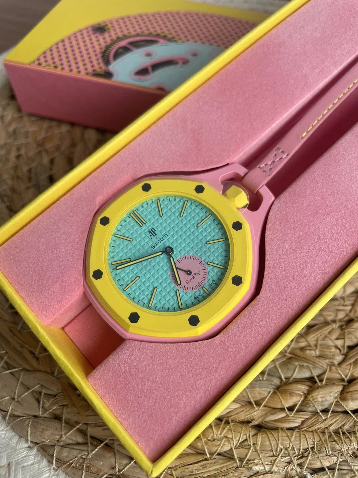 Swatch x AP Royal Pop Collection Tempomat Pink Conversion Kit Case & Strap