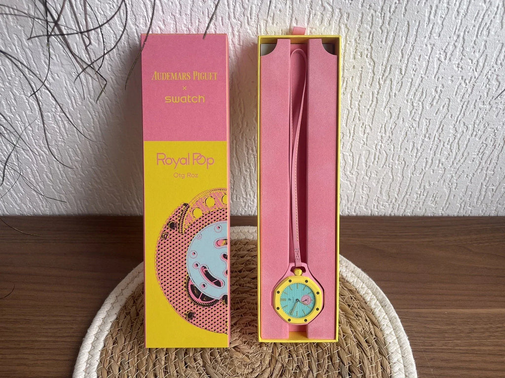 Swatch x AP Royal Pop Collection Tempomat Pink Conversion Kit Case & Strap
