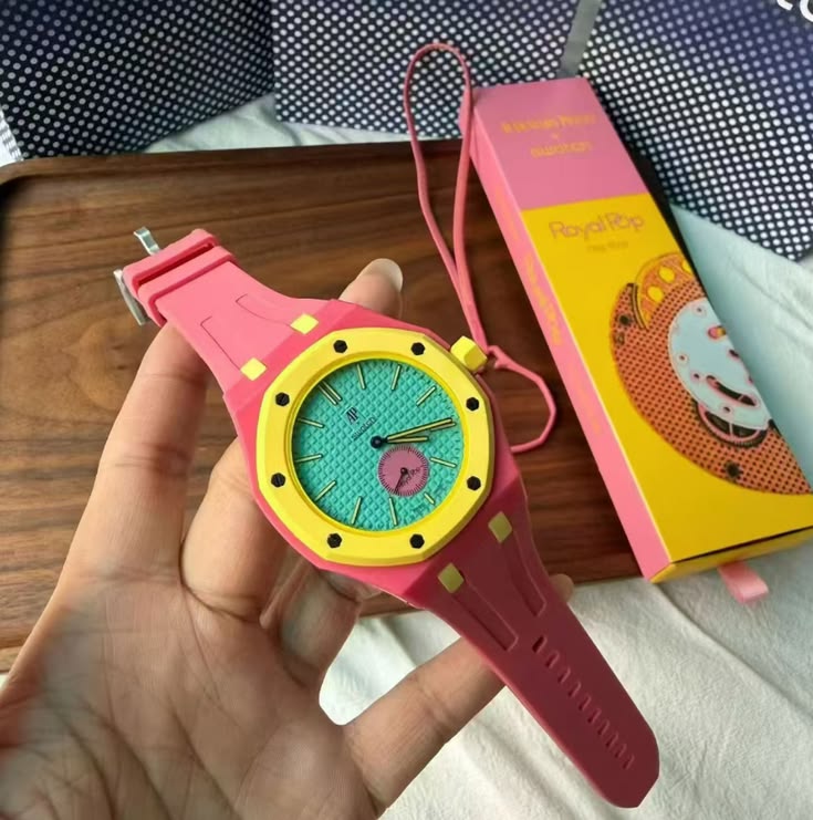 Swatch x AP Royal Pop Collection Tempomat Pink Conversion Kit Case & Strap